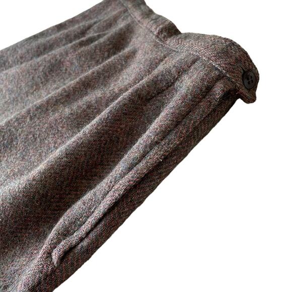 Vintage Ireland Wool Herringbone Pencil Skirt Paul Costelloe Double Back Pleat - Picture 4 of 12